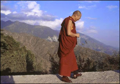 dalai lama walking