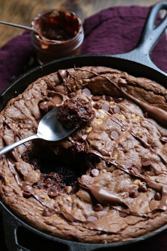 Nutella Skillet Brownies