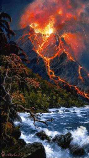 erupting volcano
