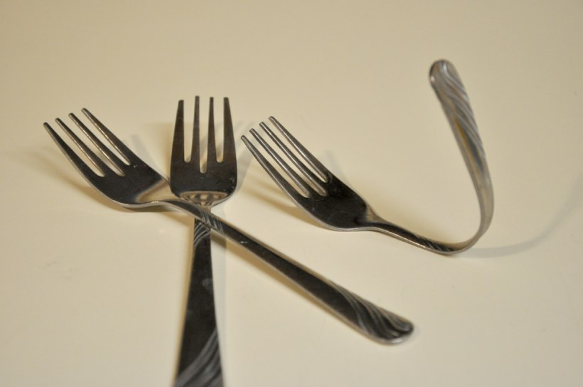 forks bent towards