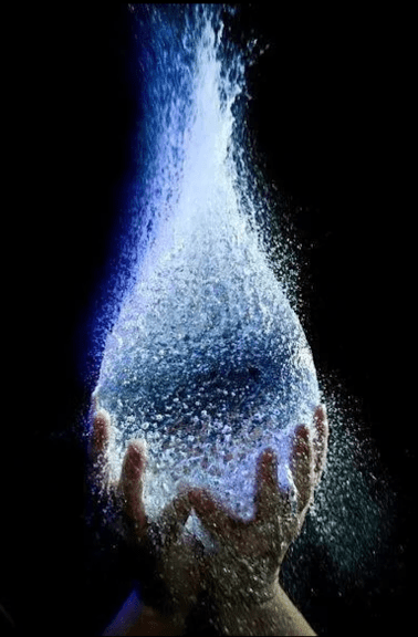 water drop held