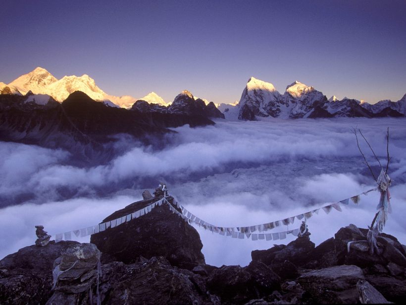 Prayer flags on Mt. Everest, Nepal