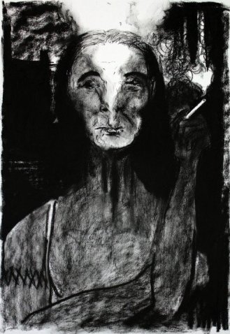 Old smoking Crone woman Napoleon Brousseau