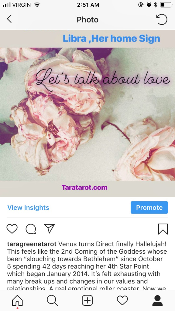 Venus Direct astrology love Tara Greene
